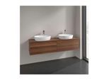 Villeroy und Boch Antao Waschtisch-Unterschrank L28152HM mit Beleuchtung, 4 Auszüge, 1600 x 360 x 500 mm, Front mit Struktur, Warm Walnut / Warm Walnut