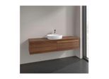 Villeroy und Boch Antao Waschtisch-Unterschrank L36052HM mit Beleuchtung, 2 Auszüge, 1600 x 360 x 500 mm, Front ohne Struktur, Warm Walnut / Warm Walnut