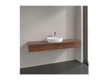 Villeroy und Boch Antao Waschtisch-Unterschrank L14152HM mit Beleuchtung mit Struktur, 160x19x50cm, Hahnlochbohrung, Waschbeckenplattenfarbe warm walnut, warm walnut