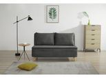 Schlafsofa HOME AFFAIRE "AINSLEY 140 cm -2-Sitzer, verstellbare Rückenlehne", anthrait, B:145cm T:85cm, 100% Polyester, Sofas, Schlafsofa, wandelbar zum Gästebett, Relaxsofa, Webstoff u. Cord-Bezug