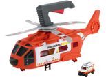 Spielzeug-Hubschrauber MATCHBOX "Action Drivers Rettungshubschrauber", bunt, Spielzeugfahrzeuge, Kinder, Kunststoff, Spielzeug-Hubschrauber, mit Die-Cast-Spielzeugrettungswagen