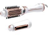 Warmluftbürste ROWENTA "Brush Activ Ultimate Care, rotierende Warmluftbürste 2 in 1 Styling", rosa (weiß, roségold), MultihaarstylerB:5,59cm H:6cm T:34,6cm, Warmluftbürste, Keramikbeschichtung, Ionen-Booster, innovative Flip-Funktion, CF9720, B:5,59cm H:6cm T:34,6cm