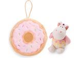 Kuscheltier NICI "Theodor & Friends GREEN, Einhorn Sweety Rainbow 10 cm", bunt, Plüschfiguren, KinderB:10cm H:10cm L:4cm, Kuscheltier, in Donut mit Loop, B:10cm H:10cm L:4cm