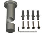 Träger LIEDECO, grau (aluminiumfarben), Ø:2cm, Gardinenstangenhalterungen, Träger, für Gardinenstangen Ø 20 mm