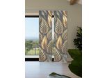 Schiebegardine HOME IN GREEN "ZEDRIC", gold (goldfarben), B:60cm H:245cm, Polyester, Gardinen, Schiebegardine, Bambusoptik, SET, recycelt, Digitaldruck