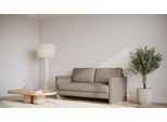 BRUNO Schlafsofa 160cm in Taupe Grau-Beige | Schmal | stabiles Massivholz & Boxspringkomfort