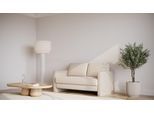 BRUNO Schlafsofa 140cm in Creme Ecru Beige | Schmal | stabiles Massivholz & Boxspringkomfort