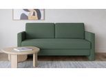 BRUNO Schlafsofa 140cm in Grün | Schmal | stabiles Massivholz & Boxspringkomfort