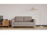 BRUNO Schlafsofa 140cm in Taupe Grau-Beige | Klassik | stabiles Massivholz & Boxspringkomfort