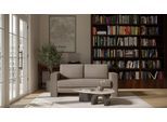 BRUNO Schlafsofa 140cm in Taupe Grau-Beige | Kubus | stabiles Massivholz & Boxspringkomfort