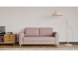 BRUNO Schlafsofa 140cm in Pink Blush Rosa | Klassik | stabiles Massivholz & Boxspringkomfort
