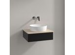 Villeroy und Boch Antao Waschtisch-Unterschrank K07113PD 60x19x50cm, Waschbeckenplattenfarbe botticino, black matt lacquer