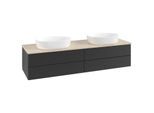 Villeroy und Boch Antao Waschtisch-Unterschrank K28113PD 160x36x50cm, Waschbeckenplattenfarbe botticino, black matt lacquer
