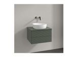 Villeroy und Boch Antao Waschtisch-Unterschrank K18150HL 60x36x50cm, Hahnloch, Waschbeckenplattenfarbe Lack, leaf green matt lacquer