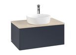 Villeroy und Boch Antao Waschtisch-Unterschrank K30053HG 80x36x50cm, Hahnloch, Waschbeckenplattenfarbe botticino, midnight blue matt lacquer