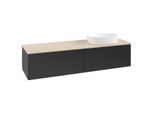 Villeroy und Boch Antao Waschtisch-Unterschrank K38013PD 160x36x50cm, Waschbeckenplattenfarbe botticino, black matt lacquer