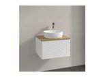 Villeroy und Boch Antao Waschtisch-Unterschrank K29151MT 60x36x50cm, Hahnloch, Waschbeckenplattenfarbe honey oak, white matt lacquer