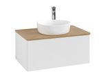 Villeroy und Boch Antao Waschtisch-Unterschrank K30151GF 80x36x50cm, Hahnloch, Waschbeckenplattenfarbe honey oak, glossy white lacquer