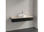 Villeroy und Boch Antao Waschtisch-Unterschrank K10153PD 120x19x50cm, Hahnloch, Waschbeckenplattenfarbe botticino, black matt lacquer