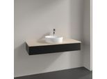 Villeroy und Boch Antao Waschtisch-Unterschrank K10053PD 120x19x50cm, Hahnloch, Waschbeckenplattenfarbe botticino, black matt lacquer