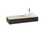 Villeroy und Boch Antao Waschtisch-Unterschrank K12053PD 120x19x50cm, Hahnloch, Waschbeckenplattenfarbe botticino, black matt lacquer