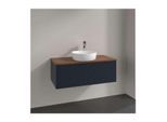 Villeroy und Boch Antao Waschtisch-Unterschrank K31112HG 100x36x50cm, Waschbeckenplattenfarbe warm walnut, midnight blue matt lacquer