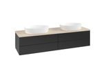 Villeroy und Boch Antao Waschtisch-Unterschrank K28013PD 160x36x50cm, Waschbeckenplattenfarbe botticino, black matt lacquer