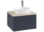 Villeroy und Boch Antao Waschtisch-Unterschrank K29153HG 60x36x50cm, Hahnloch, Waschbeckenplattenfarbe botticino, midnight blue matt lacquer