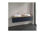 Villeroy und Boch Antao Waschtisch-Unterschrank K28051HG 160x36x50cm, Hahnloch, Waschbeckenplattenfarbe honey oak, midnight blue matt lacquer