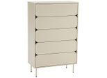 Xora Highboard , Seidengrau , Metall, Holzwerkstoff , 5 Schublade(n) Schubladen , 80x128x40 cm , Kleinmöbel, Kommoden, Highboards