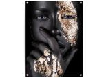 Poster REINDERS "Goldene Hand", gold (farbe bild(er): goldfarben), B:60cm H:80cm T:0,1cm, Leinwand, Bilder, Poster