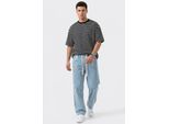Baggy-Denim-Hosen mit Kordelzugbund