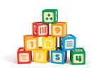 Spielbausteine HAPE "ABC-Spielsteine", bunt, Spielbausteine, Kinder, Holz, aus Holz und Silikon