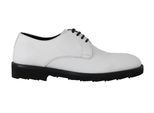 Dolce & Gabbana Weiße Leder Derby-Anzugschuhe