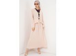 V-hals Blouse met Striksluiting & Maxi Rok Tweedelige Set