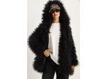 Oversized Gewatteerde Voorkraag Faux Fur Jas