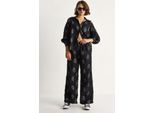Geborduurd Overdimensionaal Shirt en Brede Pantalon Co-Ord Set