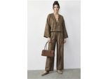 Bloemige V-hals Oversized Kimono en Wijde Pantalon Set