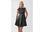 Faux leren aangesloten mini-jurk met rits