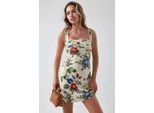 Bedrukte Bodycon Mini-jurk met Vierkante Kraag
