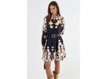 Bloemenprint V-hals Mini Jurk met Ceintuur