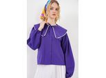 Poplin Baby Kraag Shirt met Strik