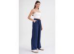 Mid-Waist Rechte Pantalon van Katoen met Striksluiting