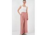 Faltenweite Leg Crepe-Hosen