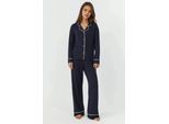 Ontspannen Pasvorm Lange Mouwen Extrazacht Aanraak Pyjama Set met Kraag