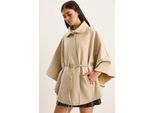 Oversized Textured Wolmix Overjas met Jasje Kraag