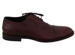 Dolce & Gabbana Rote Bordeaux-Leder Derby-Halbschuhe