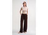Midwaist Rechte Pantalon van Katoen met Striksluiting