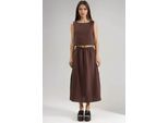Crop Blouse en Rok met Sleuvendetails Muslin Tweedelige Set