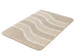 Badematte MEUSCH "Lara", macadamia, H:20mm, Polyester, Badematten, Badematte, Wellen-Design mit flauschigen weißen Akzenten